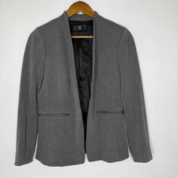 J Crew Blazer Womens 6 Tall Gray 365 Open Front Stretch Work Office Collarless - Picture 1 of 7
